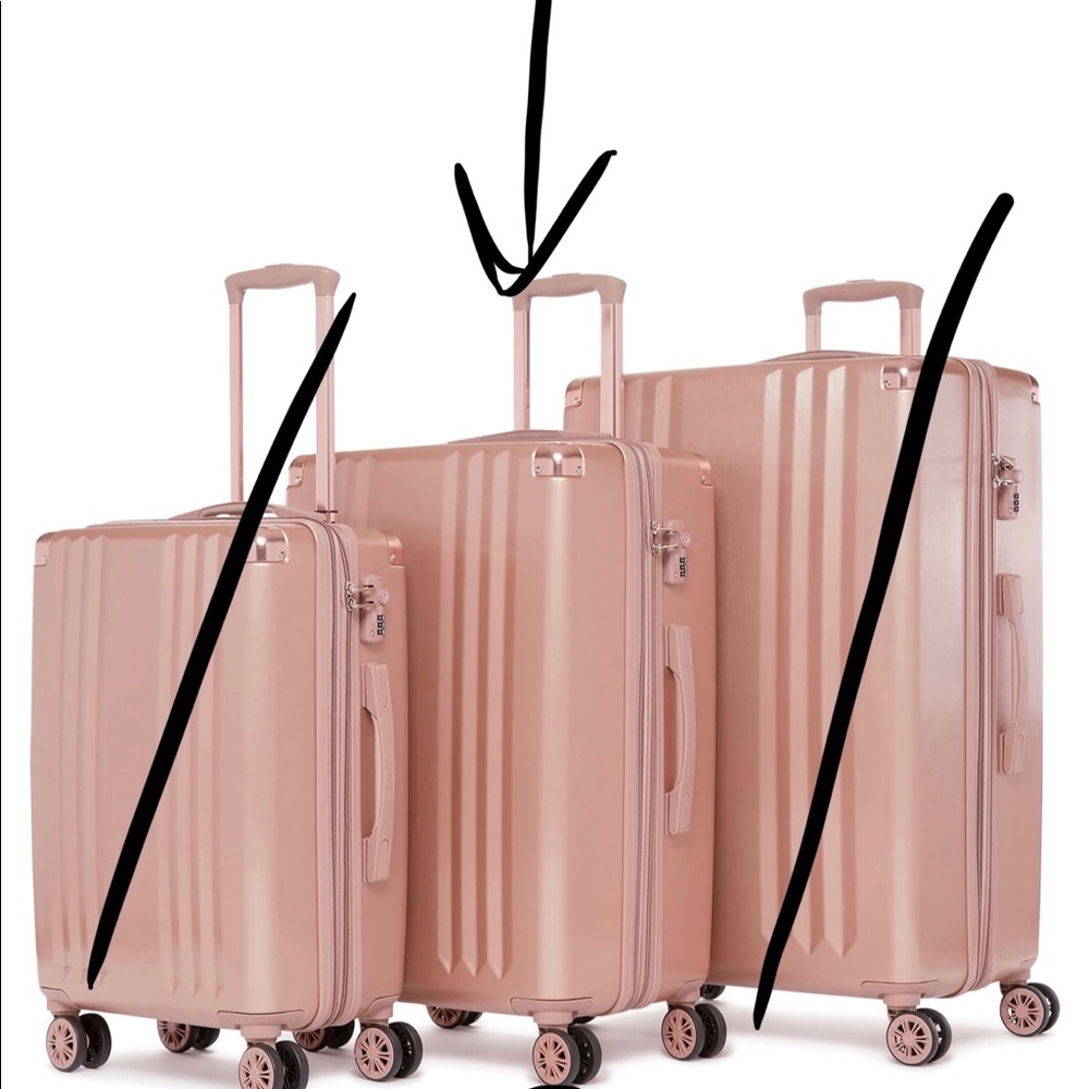 Calpak Ambeaur Metallic Medium Suitcase Rose Gold